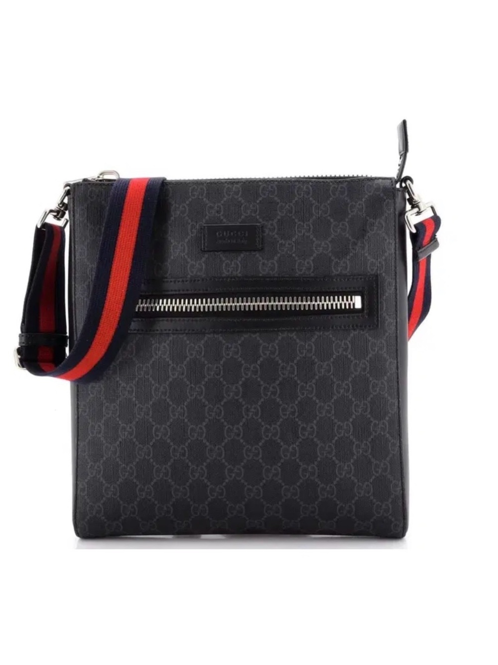 Gucci GG Supreme Black Coated Canvas Unisex Messenger Bag. Bag 474137.52098